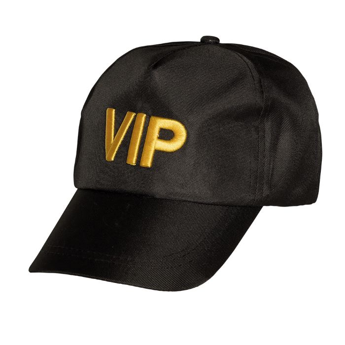 Sort VIP Kasket til Fest - Perfekt til Udklædning!