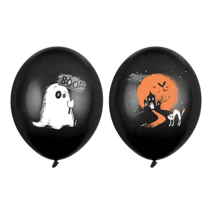 Sorte Halloween Balloner - 6 stk. til Festen