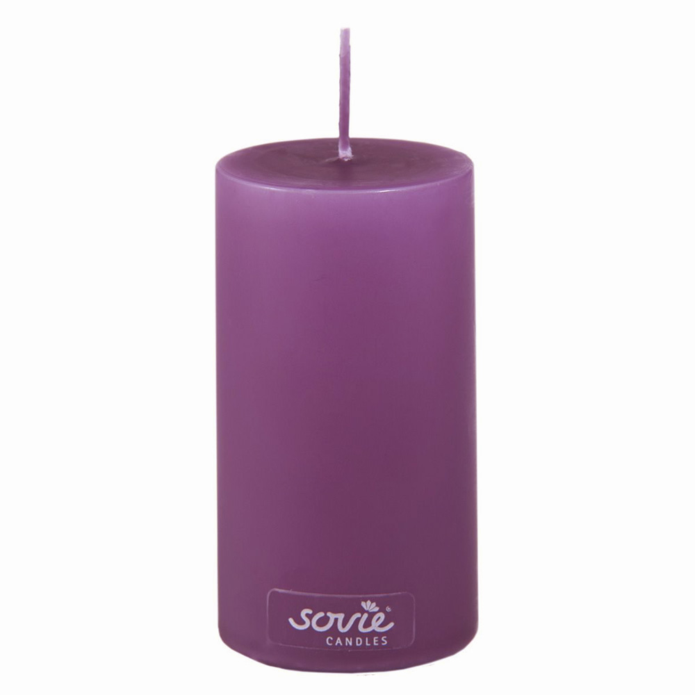 Sovie Aubergine Bloklys – Elegant Lys til Festlige Begivenheder