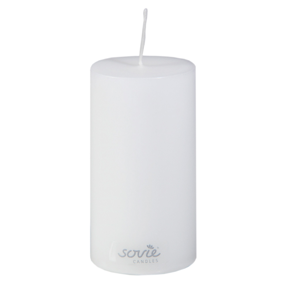 Sovie Hvide Bloklys 5x10 cm - Perfekte til Festlige Anledninger!