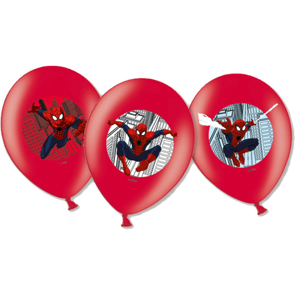 Spider-Man Fødselsdagsballoner – 6 Stk til Festen