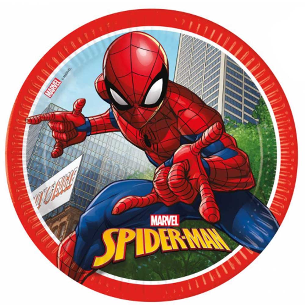 Spider Man Paptallerkner – 8 stk. til Fødselsdag og Fest!