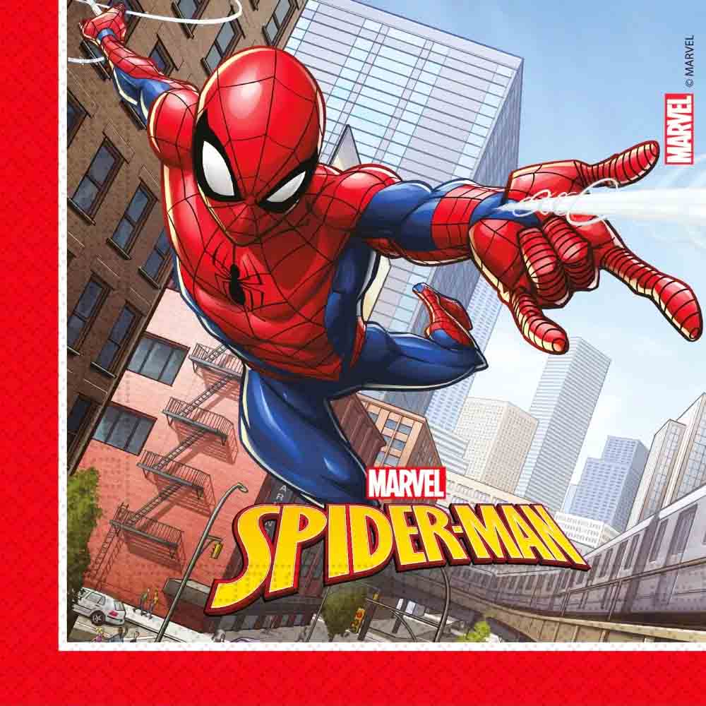 Spider Man Servietter til Børnefødselsdag – 20 Stk Festligt Sæt