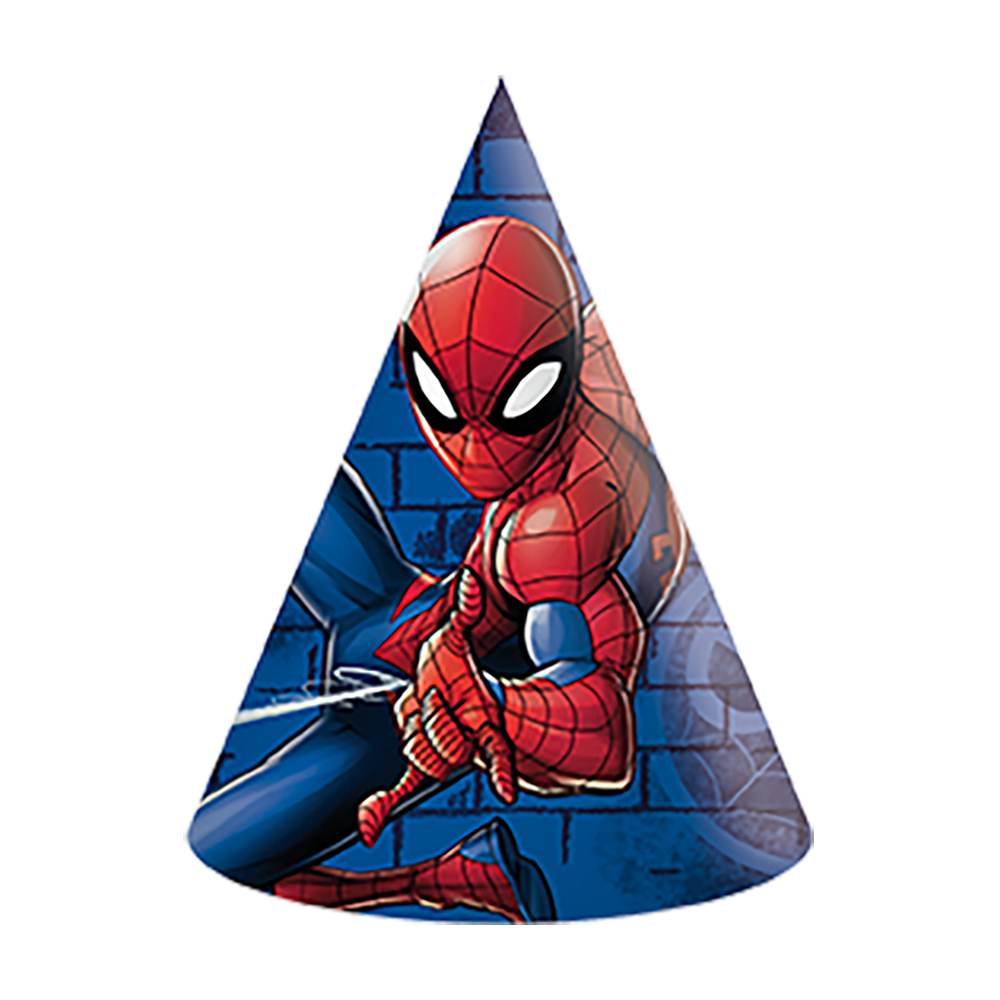 Spiderman Festhatte - 6 stk. til Superheltefesten