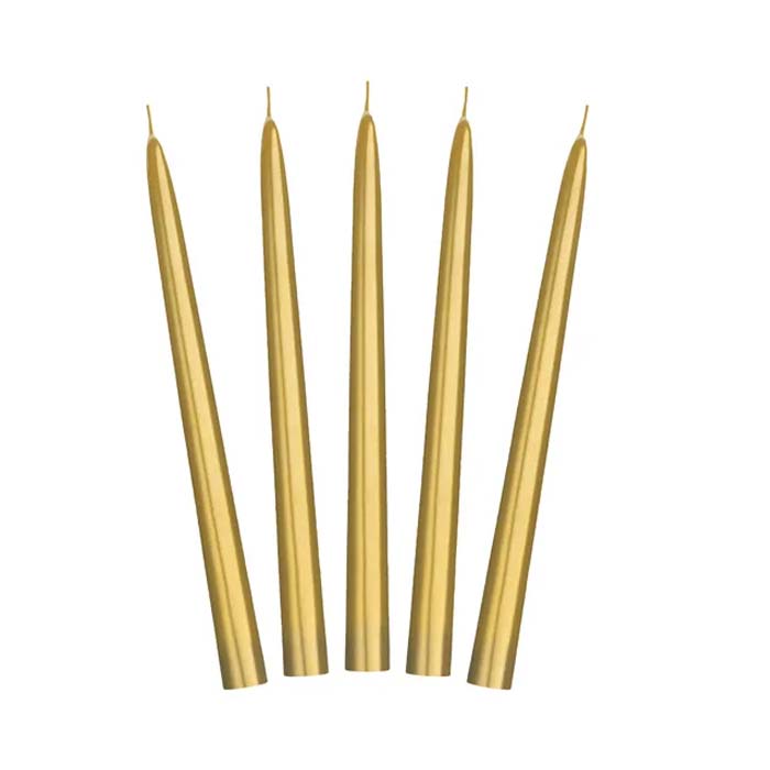 Stagelys Metallic Guld Stearinlys 10x 24