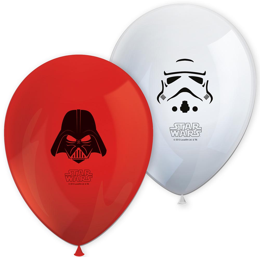 Star Wars Balloner – Final Battle, 8 stk. Rød/Hvid Festpynt