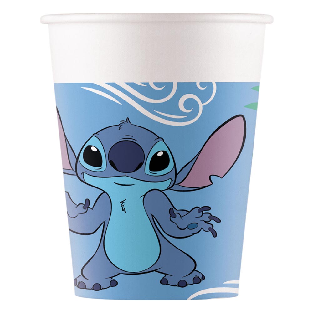 Stitch Fødselsdags Papkrus - 8 Festlige Drikkeglas