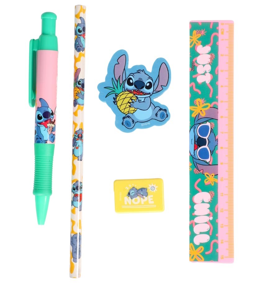 Stitch Skrivesæt med 5 Dele til Kreativ Leg og Læring