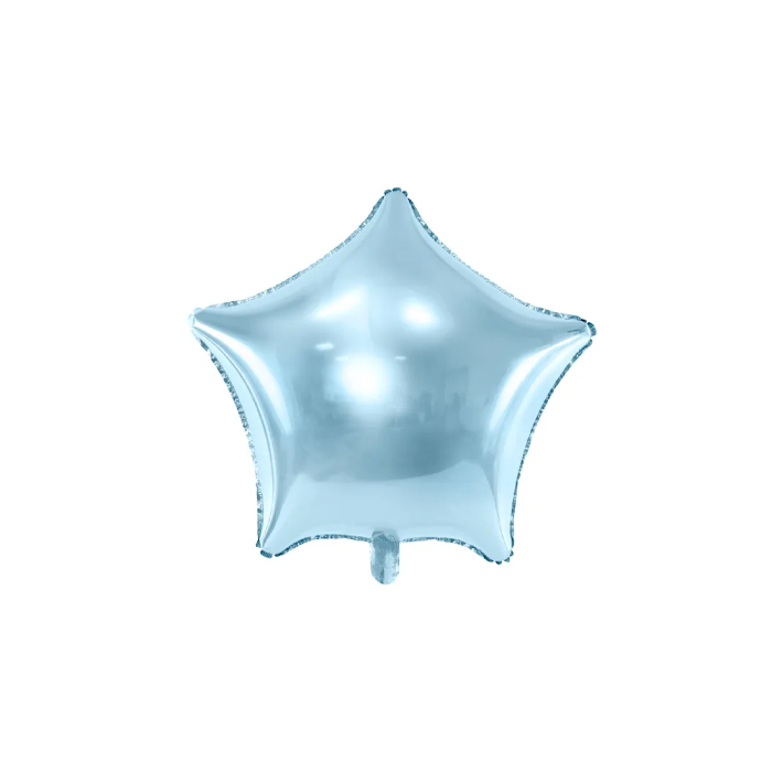 Lyseblå Stjerneformet Folieballon - 48 cm Festdeko!