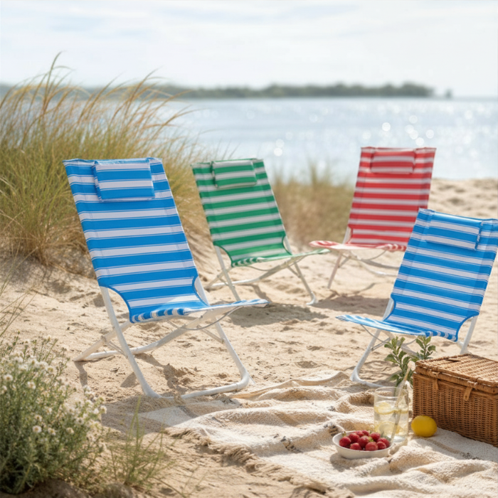 Strandstole Stribede 42x72x37 77