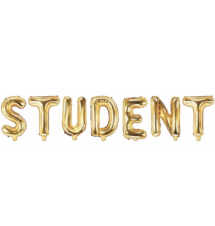Studenter Folieballoner i Guld - Festlig Dekoration