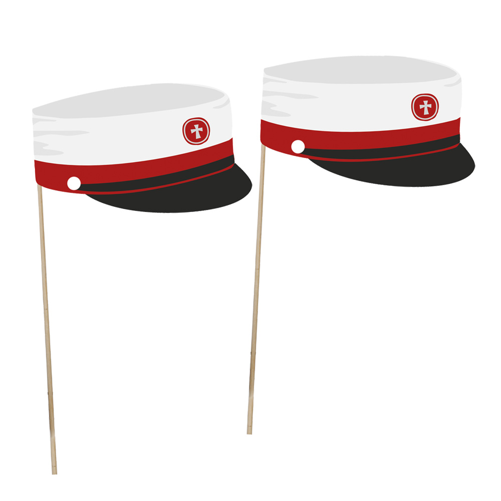 Røde Studenterflag med Hue – 5 Stk til Festlig Fejring