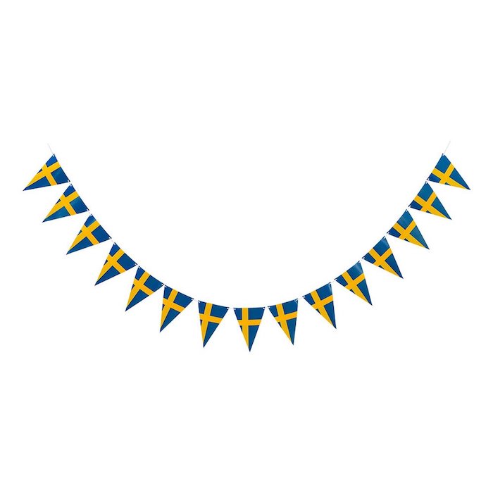Svensk Flagguirlande - 3,6 meter til Festlig Dekoration