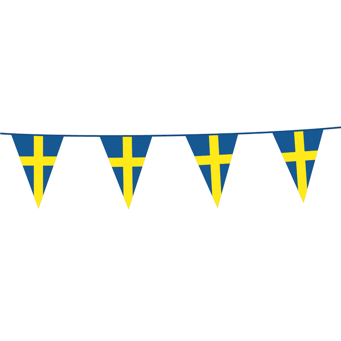Sverige Flagguirlande 10 Meter – Festlig Dekoration!