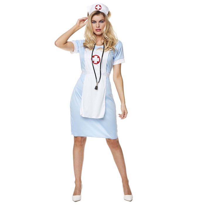 Sygeplejerske Kostume Med Kjole – Temafest Tilbud!