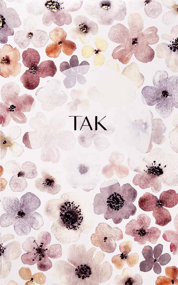 Elegant Takkekort med Anemoner og Guldtryk - Festlig Hilsen