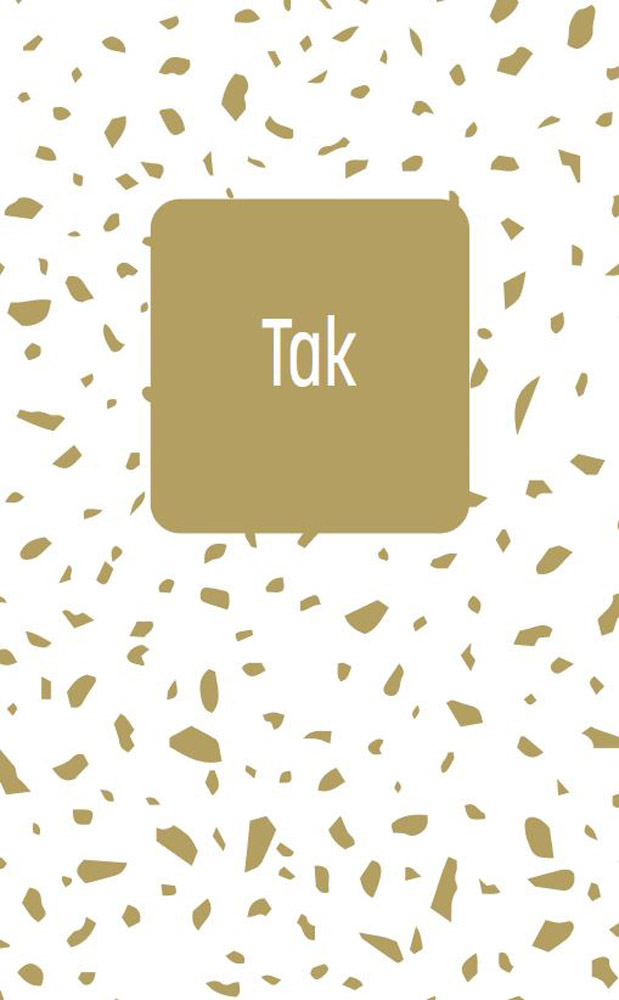 Guldmetallic Takkekort med Kuverter – 5 stk. til Festen
