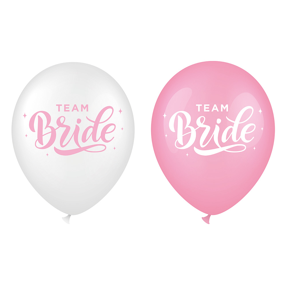 Team Bride Balloner i Pink og Hvid til Polterabend