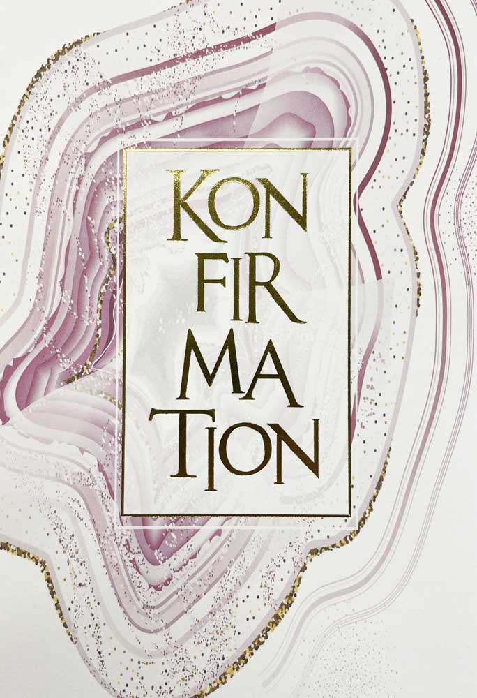 Elegant Telegram til Konfirmation – Pink Aquarel Design