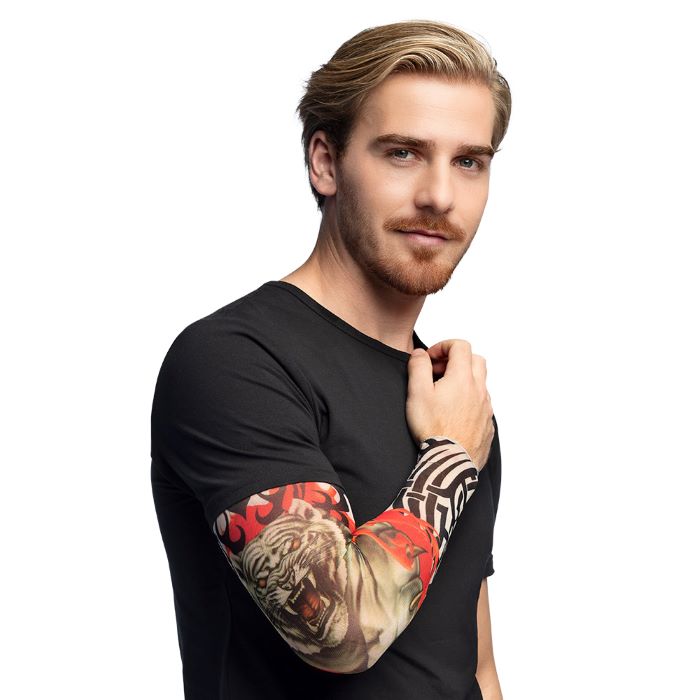 Tiger Tatoveringsærme i Nylon til Temafest - Vild Stil!