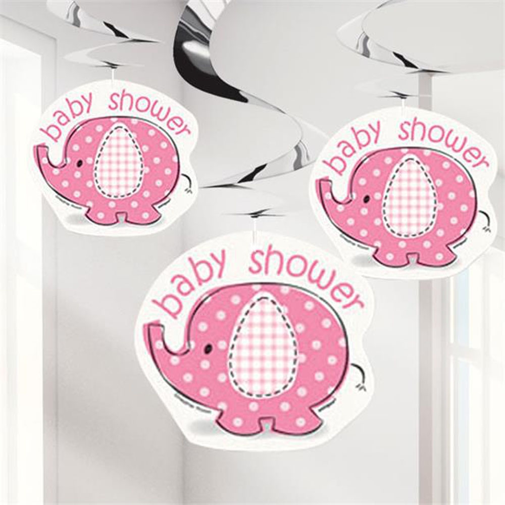 Tilbud på Hænge Dekorationer til Baby Shower – 3 Elefanter