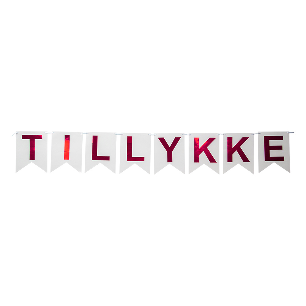 Metallic Rød Tillykke Banner til Fødselsdagsfest