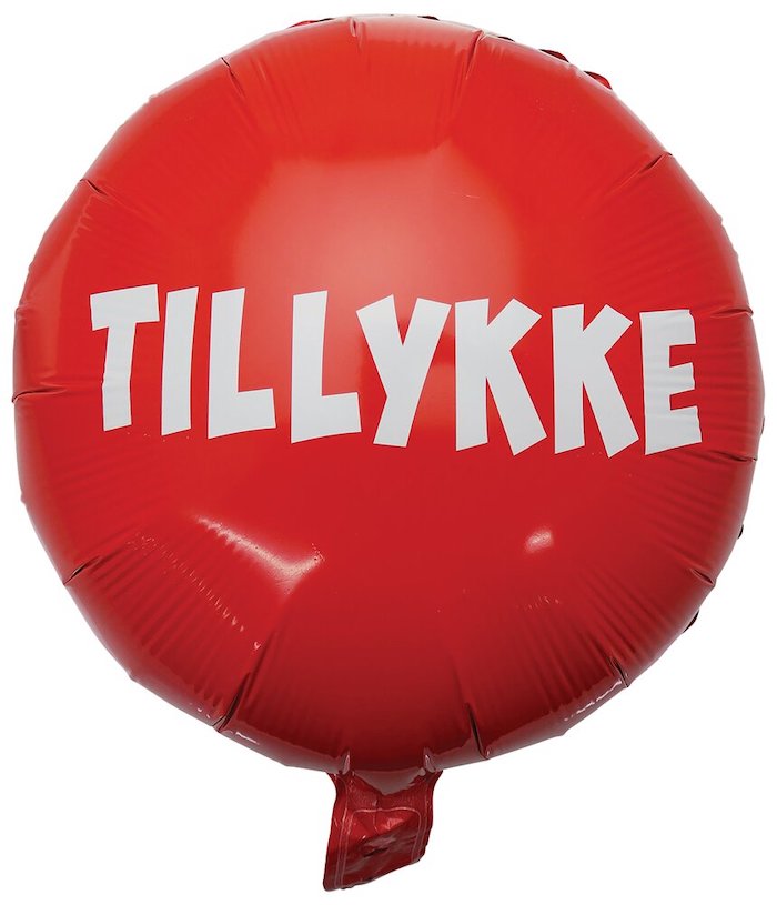 Rød Tillykke Folieballon - Perfekt til Fødselsdag!