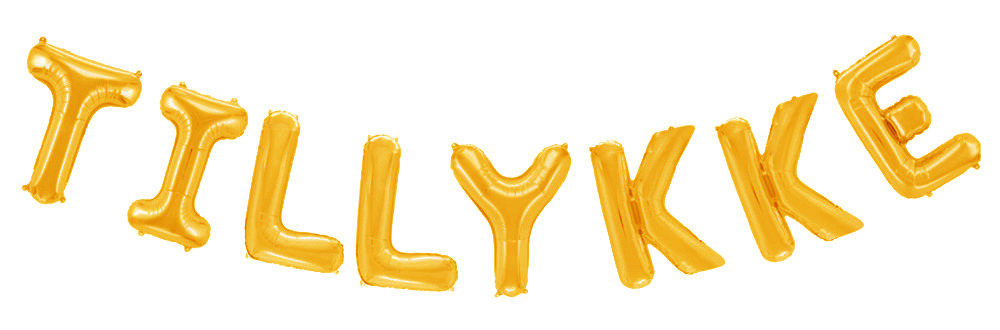 Tillykke Folieballoner Guld