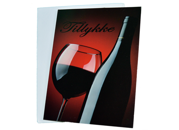 Tillykke Kort med Vin – Ideelt til Fester og Fødselsdage