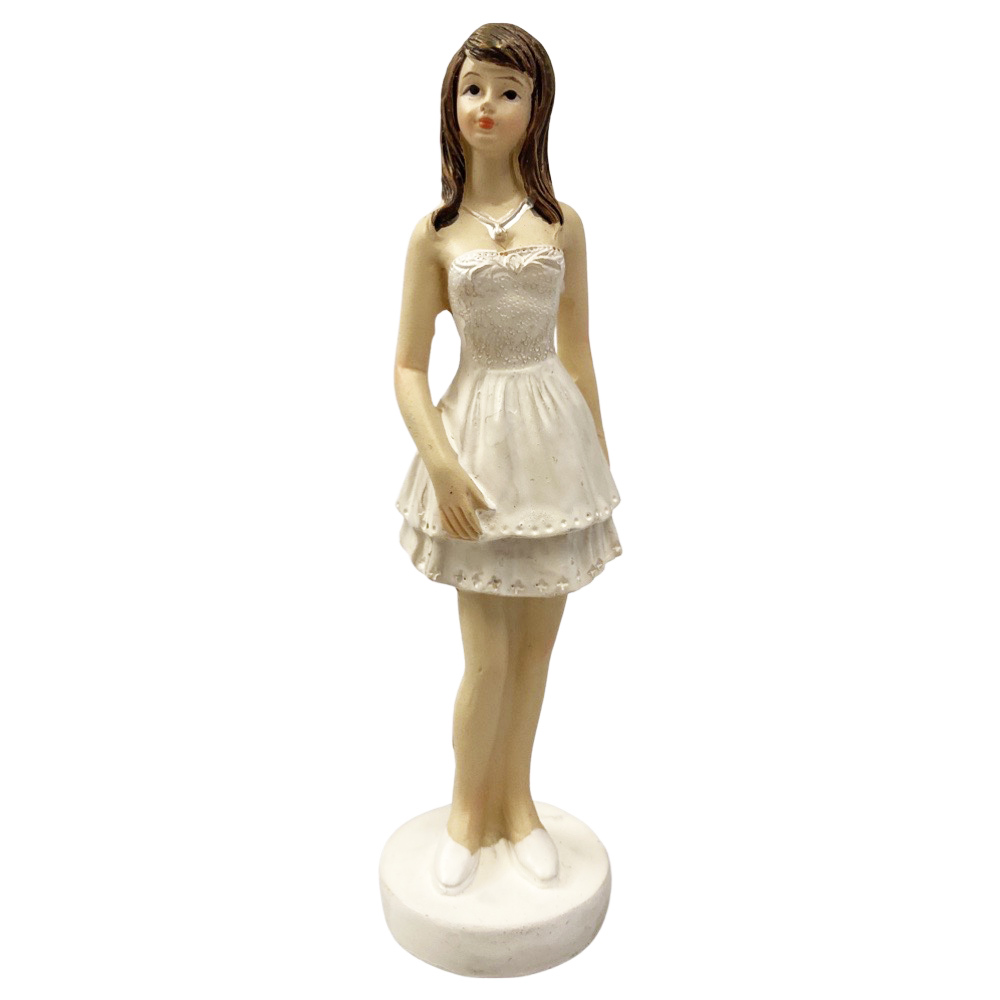 Mørkhåret Pige Kagefigur - Uundgåelig Konfirmationspynt!