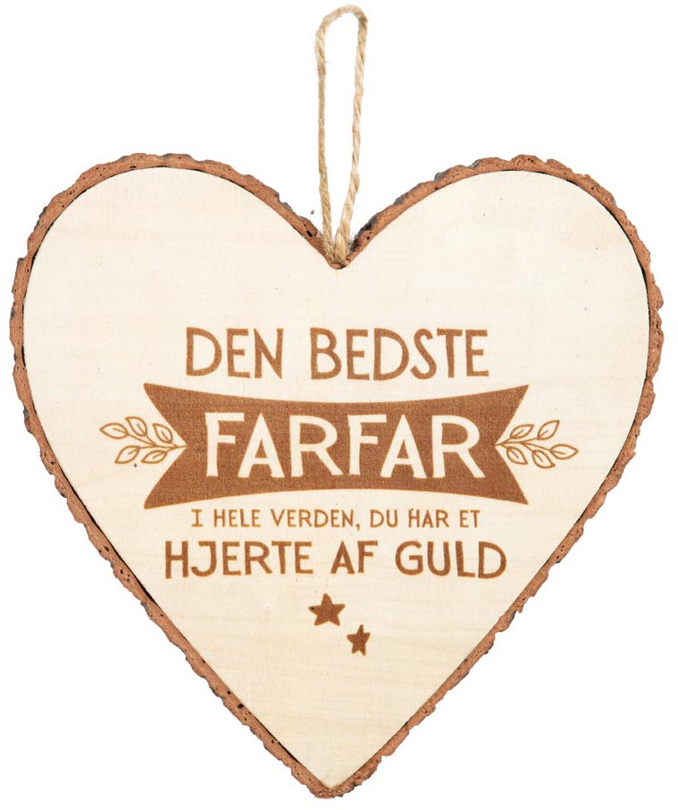Træhjerte "Den Bedste Farfar" – Betænksom gave til bedstefar