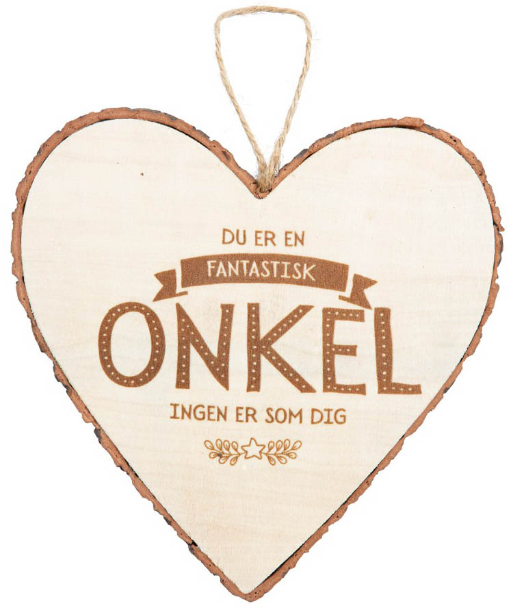 Træhjerte "Fantastisk Onkel" – Den perfekte gaveidé!