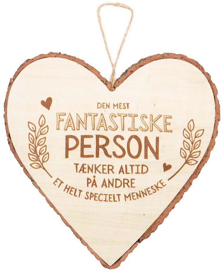Træhjerte "Fantastiske Person" – En unik gaveidé