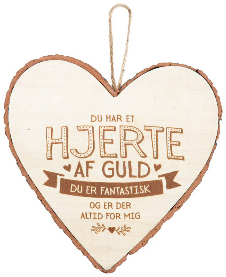 Træhjerte "Hjerte af Guld" – Unik gaveidé til alle!