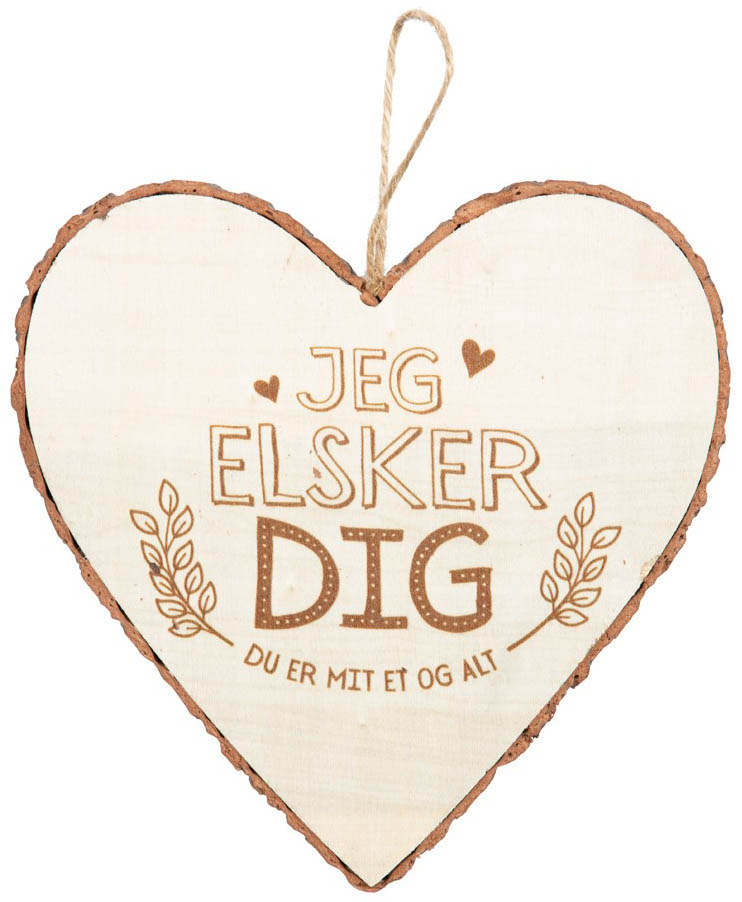 Træhjerte med "Jeg Elsker Dig" – Perfekt Kærlighedsgave