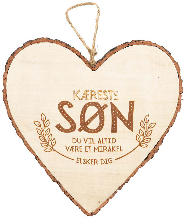 Træhjerte "Kæreste Søn" – Kærlighedsgave til ham