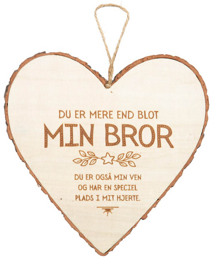 Personligt Træhjerte til Bror – Betænksom Gaveidé