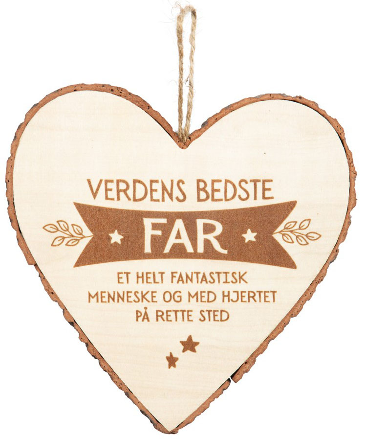 Træhjerte "Verdens Bedste Far" – Ideel Fars Dags Gave
