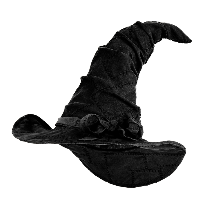 Sort Troldmands Heksehat i Ruskind Look - Unisex