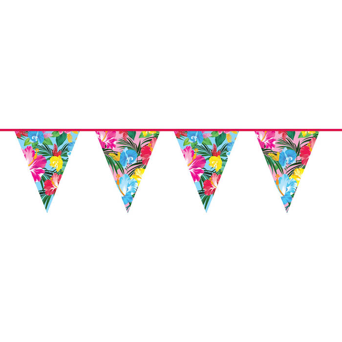 Tropisk Blomster Flagguirlande 10 Meter