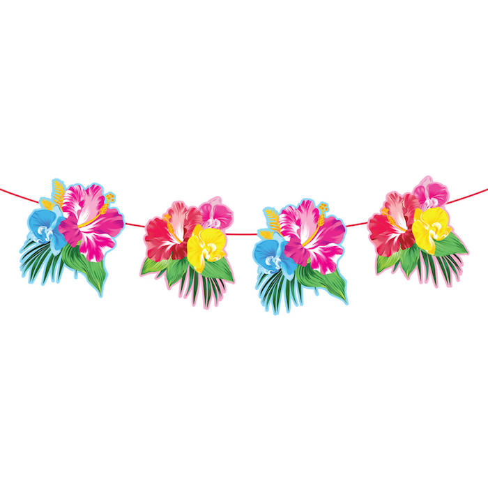Tropisk Blomster Guirlande - Perfekt til Hawaii Tema Fest!