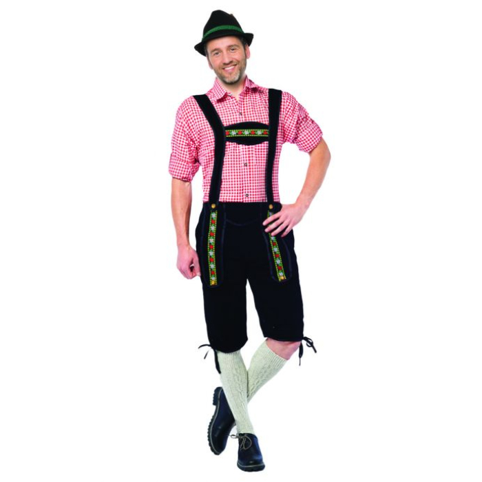 Tyroler Lederhosen Bukser Johann Lang Sort