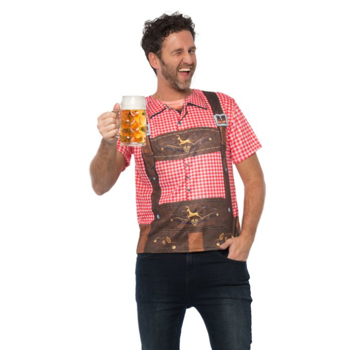 Tyroler T-shirt med Lederhosen Design - Stilig og Sjov!