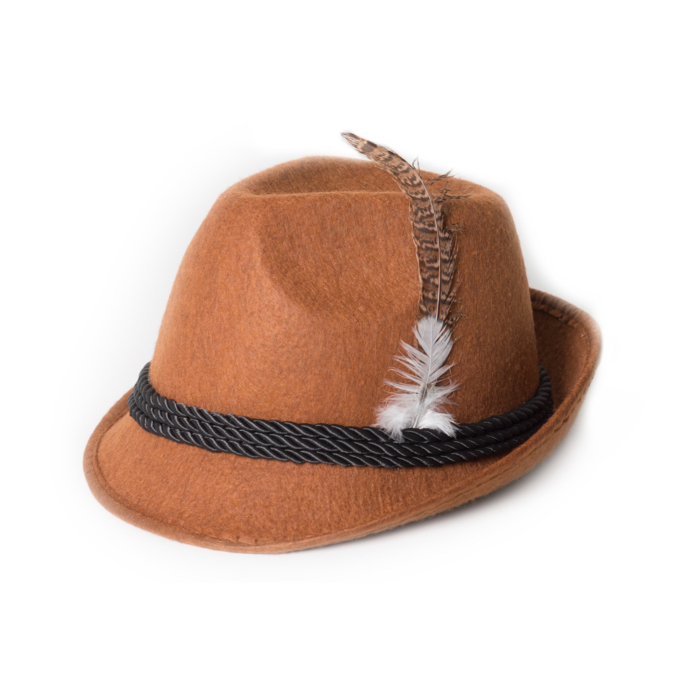 Tyrolerhat til Oktoberfest - Brun Unisex Festhat