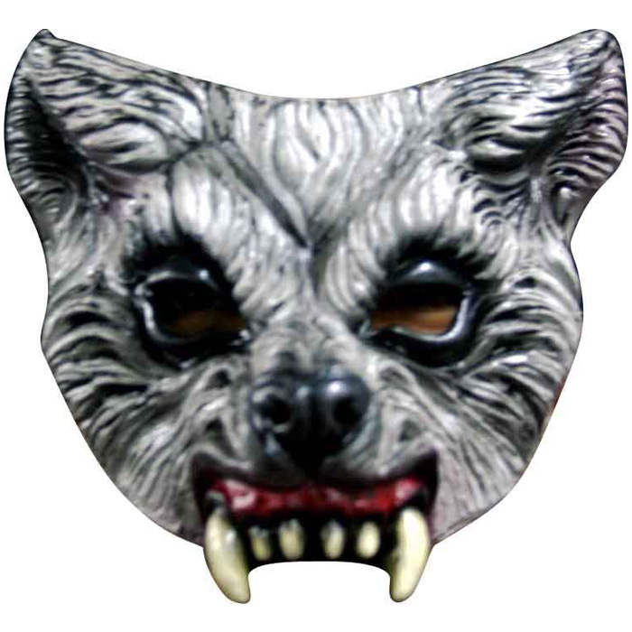 Skræmmende Halv Ulve Maske til Halloween Festen