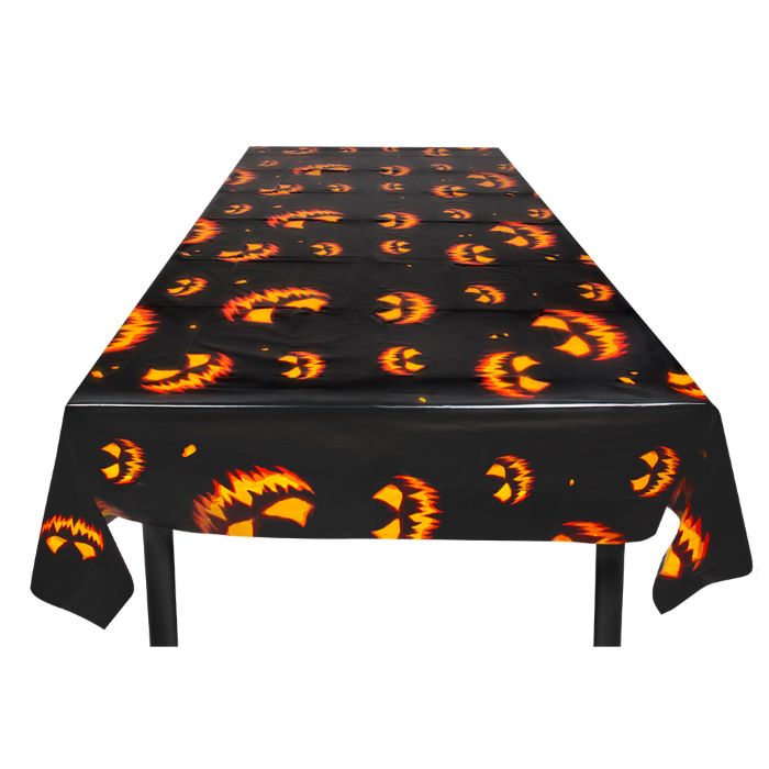 Uhyggelig Halloween Græskar Plastik Dug 180x120 cm