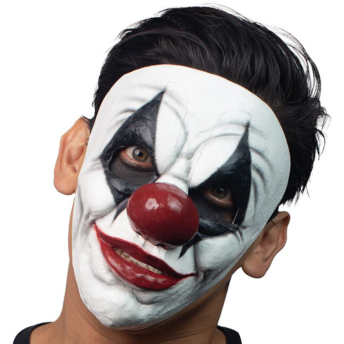 Skræmmende Sort Klovne Maske til Halloween Fest