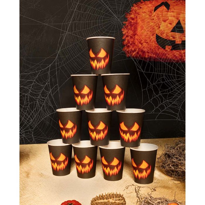 Uhyggelige Halloween Græskar Pap Kopper 10x 210