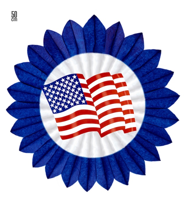 USA Blå Rosette 50 cm til Temafest - Gør Det Uforglemmeligt!