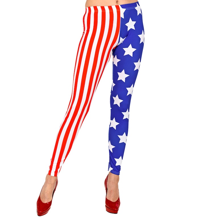 USA Leggings med Striber og Stjerner til Temafest
